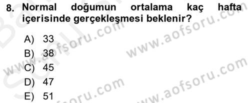 Bakım Elemanı Yetiştirme Ve Geliştirme 2 Dersi 2018 - 2019 Yılı (Final) Dönem Sonu Sınav Soruları 8. Soru
