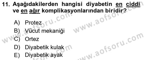 Bakım Elemanı Yetiştirme Ve Geliştirme 2 Dersi 2018 - 2019 Yılı Yaz Okulu Sınav Soruları 11. Soru