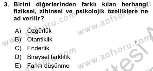 Bakım Elemanı Yetiştirme Ve Geliştirme 2 Dersi 2018 - 2019 Yılı Yaz Okulu Sınav Soruları 3. Soru