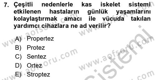 Bakım Elemanı Yetiştirme Ve Geliştirme 2 Dersi 2018 - 2019 Yılı Yaz Okulu Sınav Soruları 7. Soru