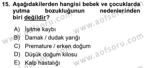 Bakım Elemanı Yetiştirme Ve Geliştirme 2 Dersi 2020 - 2021 Yılı Yaz Okulu Sınav Soruları 15. Soru