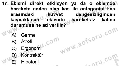 Bakım Elemanı Yetiştirme Ve Geliştirme 2 Dersi 2020 - 2021 Yılı Yaz Okulu Sınav Soruları 17. Soru
