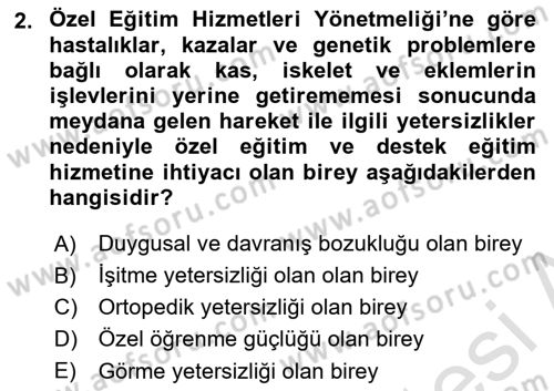 Bakım Elemanı Yetiştirme Ve Geliştirme 2 Dersi 2020 - 2021 Yılı Yaz Okulu Sınav Soruları 2. Soru