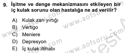 Bakım Elemanı Yetiştirme Ve Geliştirme 2 Dersi 2020 - 2021 Yılı Yaz Okulu Sınav Soruları 9. Soru