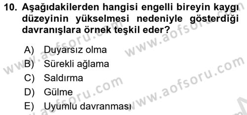 Bakım Elemanı Yetiştirme Ve Geliştirme 2 Dersi 2021 - 2022 Yılı (Vize) Ara Sınav Soruları 10. Soru
