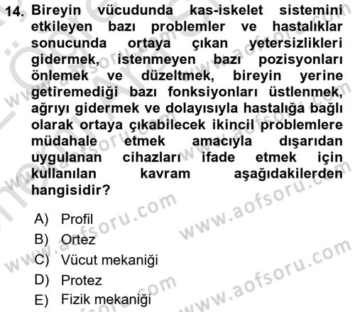 Bakım Elemanı Yetiştirme Ve Geliştirme 2 Dersi 2021 - 2022 Yılı (Vize) Ara Sınav Soruları 14. Soru