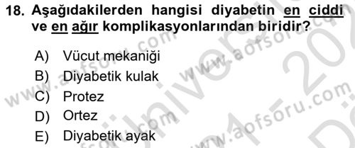 Bakım Elemanı Yetiştirme Ve Geliştirme 2 Dersi 2021 - 2022 Yılı (Vize) Ara Sınav Soruları 18. Soru