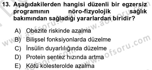 Bakım Elemanı Yetiştirme Ve Geliştirme 2 Dersi 2021 - 2022 Yılı (Final) Dönem Sonu Sınav Soruları 13. Soru
