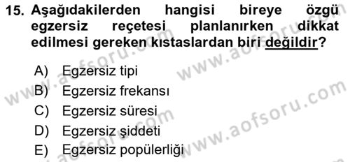 Bakım Elemanı Yetiştirme Ve Geliştirme 2 Dersi 2021 - 2022 Yılı (Final) Dönem Sonu Sınav Soruları 15. Soru