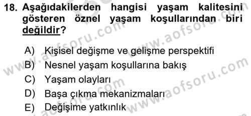 Bakım Elemanı Yetiştirme Ve Geliştirme 2 Dersi 2021 - 2022 Yılı (Final) Dönem Sonu Sınav Soruları 18. Soru