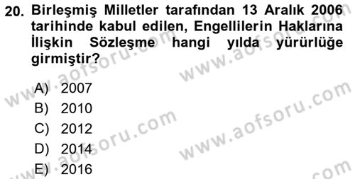 Bakım Elemanı Yetiştirme Ve Geliştirme 2 Dersi 2021 - 2022 Yılı (Final) Dönem Sonu Sınav Soruları 20. Soru
