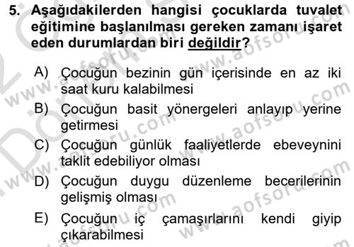 Bakım Elemanı Yetiştirme Ve Geliştirme 2 Dersi 2021 - 2022 Yılı (Final) Dönem Sonu Sınav Soruları 5. Soru