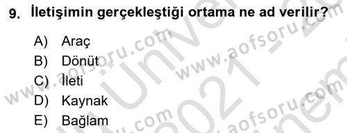 Bakım Elemanı Yetiştirme Ve Geliştirme 2 Dersi 2021 - 2022 Yılı (Final) Dönem Sonu Sınav Soruları 9. Soru