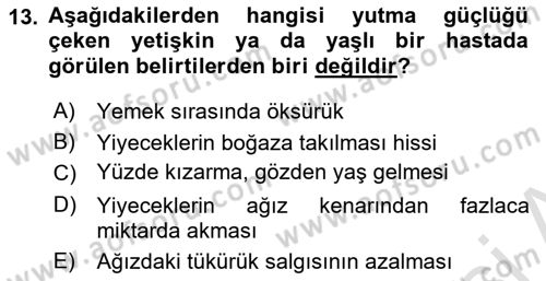 Bakım Elemanı Yetiştirme Ve Geliştirme 2 Dersi 2021 - 2022 Yılı Yaz Okulu Sınav Soruları 13. Soru