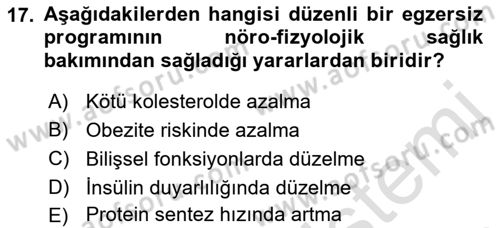 Bakım Elemanı Yetiştirme Ve Geliştirme 2 Dersi 2021 - 2022 Yılı Yaz Okulu Sınav Soruları 17. Soru