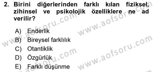 Bakım Elemanı Yetiştirme Ve Geliştirme 2 Dersi 2021 - 2022 Yılı Yaz Okulu Sınav Soruları 2. Soru