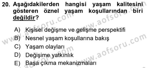Bakım Elemanı Yetiştirme Ve Geliştirme 2 Dersi 2021 - 2022 Yılı Yaz Okulu Sınav Soruları 20. Soru