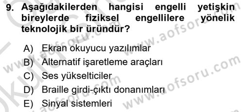 Bakım Elemanı Yetiştirme Ve Geliştirme 2 Dersi 2021 - 2022 Yılı Yaz Okulu Sınav Soruları 9. Soru