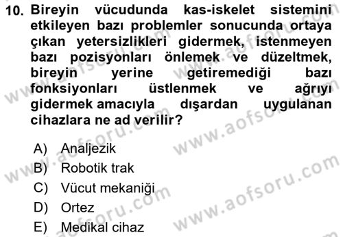 Bakım Elemanı Yetiştirme Ve Geliştirme 2 Dersi 2023 - 2024 Yılı (Vize) Ara Sınav Soruları 10. Soru