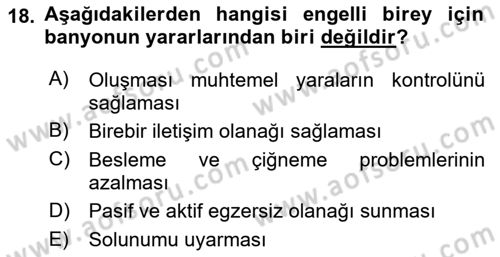 Bakım Elemanı Yetiştirme Ve Geliştirme 2 Dersi 2023 - 2024 Yılı (Vize) Ara Sınav Soruları 18. Soru