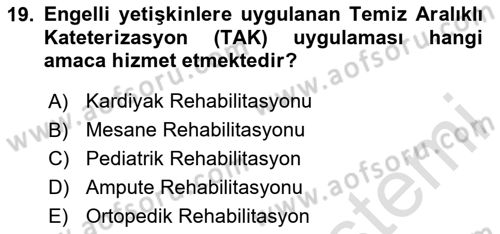 Bakım Elemanı Yetiştirme Ve Geliştirme 2 Dersi 2023 - 2024 Yılı (Vize) Ara Sınav Soruları 19. Soru