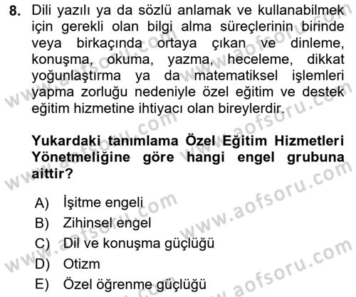 Bakım Elemanı Yetiştirme Ve Geliştirme 2 Dersi 2023 - 2024 Yılı (Vize) Ara Sınav Soruları 8. Soru
