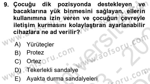 Bakım Elemanı Yetiştirme Ve Geliştirme 2 Dersi 2023 - 2024 Yılı (Vize) Ara Sınav Soruları 9. Soru