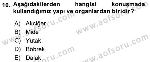 Bakım Elemanı Yetiştirme Ve Geliştirme 2 Dersi 2023 - 2024 Yılı (Final) Dönem Sonu Sınav Soruları 10. Soru