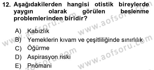 Bakım Elemanı Yetiştirme Ve Geliştirme 2 Dersi 2023 - 2024 Yılı (Final) Dönem Sonu Sınav Soruları 12. Soru