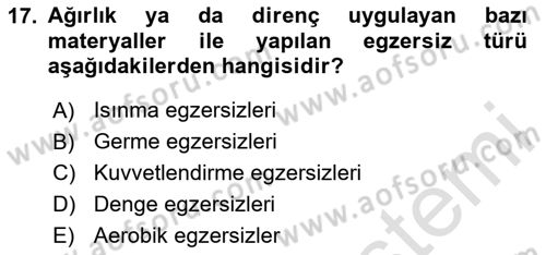 Bakım Elemanı Yetiştirme Ve Geliştirme 2 Dersi 2023 - 2024 Yılı (Final) Dönem Sonu Sınav Soruları 17. Soru