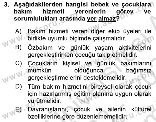 Bakım Elemanı Yetiştirme Ve Geliştirme 2 Dersi 2023 - 2024 Yılı (Final) Dönem Sonu Sınav Soruları 3. Soru