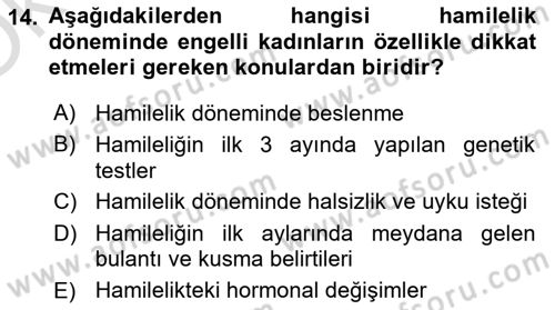 Bakım Elemanı Yetiştirme Ve Geliştirme 2 Dersi 2023 - 2024 Yılı Yaz Okulu Sınav Soruları 14. Soru