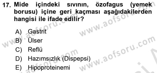 Bakım Elemanı Yetiştirme Ve Geliştirme 2 Dersi 2023 - 2024 Yılı Yaz Okulu Sınav Soruları 17. Soru