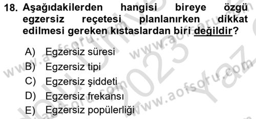 Bakım Elemanı Yetiştirme Ve Geliştirme 2 Dersi 2023 - 2024 Yılı Yaz Okulu Sınav Soruları 18. Soru