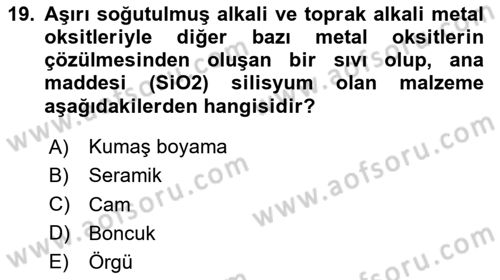 Bakım Elemanı Yetiştirme Ve Geliştirme 2 Dersi 2023 - 2024 Yılı Yaz Okulu Sınav Soruları 19. Soru