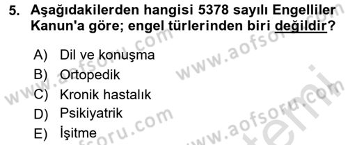 Bakım Elemanı Yetiştirme Ve Geliştirme 2 Dersi 2023 - 2024 Yılı Yaz Okulu Sınav Soruları 5. Soru