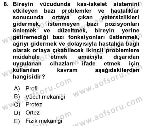 Bakım Elemanı Yetiştirme Ve Geliştirme 2 Dersi 2023 - 2024 Yılı Yaz Okulu Sınav Soruları 8. Soru