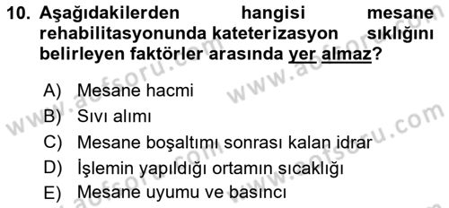 Bakım Elemanı Yetiştirme Ve Geliştirme 2 Dersi 2024 - 2025 Yılı (Vize) Ara Sınav Soruları 10. Soru
