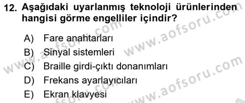 Bakım Elemanı Yetiştirme Ve Geliştirme 2 Dersi 2024 - 2025 Yılı (Vize) Ara Sınav Soruları 12. Soru