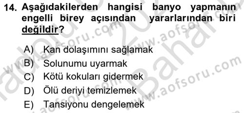 Bakım Elemanı Yetiştirme Ve Geliştirme 2 Dersi 2024 - 2025 Yılı (Vize) Ara Sınav Soruları 14. Soru