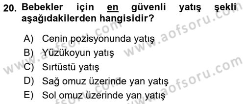Bakım Elemanı Yetiştirme Ve Geliştirme 2 Dersi 2024 - 2025 Yılı (Vize) Ara Sınav Soruları 20. Soru