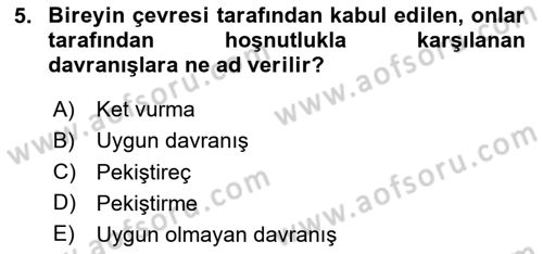 Bakım Elemanı Yetiştirme Ve Geliştirme 2 Dersi 2024 - 2025 Yılı (Vize) Ara Sınav Soruları 5. Soru