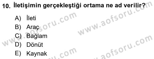 Bakım Elemanı Yetiştirme Ve Geliştirme 2 Dersi 2024 - 2025 Yılı (Final) Dönem Sonu Sınav Soruları 10. Soru