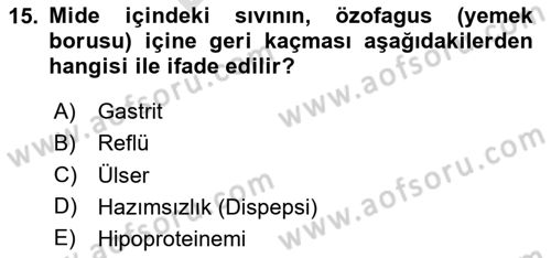 Bakım Elemanı Yetiştirme Ve Geliştirme 2 Dersi 2024 - 2025 Yılı (Final) Dönem Sonu Sınav Soruları 15. Soru