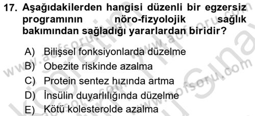 Bakım Elemanı Yetiştirme Ve Geliştirme 2 Dersi 2024 - 2025 Yılı (Final) Dönem Sonu Sınav Soruları 17. Soru