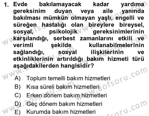 Bakım Elemanı Yetiştirme Ve Geliştirme 2 Dersi 2024 - 2025 Yılı Yaz Okulu Sınav Soruları 1. Soru