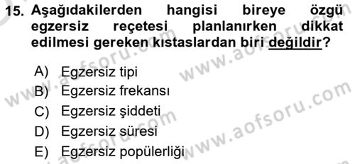 Bakım Elemanı Yetiştirme Ve Geliştirme 2 Dersi 2024 - 2025 Yılı Yaz Okulu Sınav Soruları 15. Soru