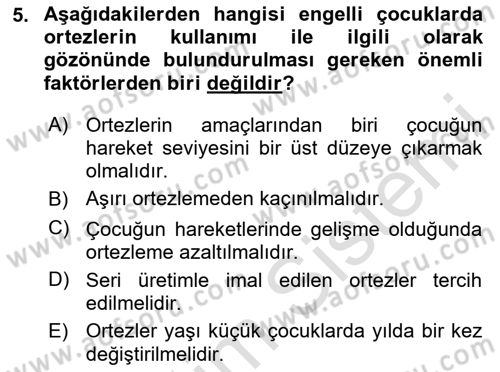 Bakım Elemanı Yetiştirme Ve Geliştirme 2 Dersi 2024 - 2025 Yılı Yaz Okulu Sınav Soruları 5. Soru