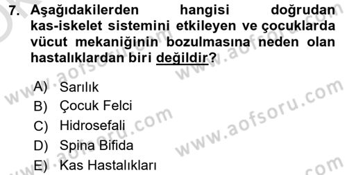 Bakım Elemanı Yetiştirme Ve Geliştirme 2 Dersi 2024 - 2025 Yılı Yaz Okulu Sınav Soruları 7. Soru