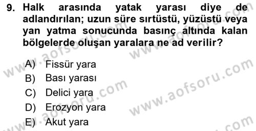 Bakım Elemanı Yetiştirme Ve Geliştirme 2 Dersi 2024 - 2025 Yılı Yaz Okulu Sınav Soruları 9. Soru